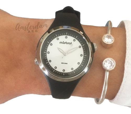 Reloj Mistral Dama Mod Law-1213 Caucho Luz  ..amsterdamarg..