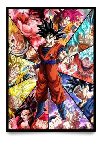 Quadro decorativo Poster Desenho Vegeta Super Sayajin Anime para