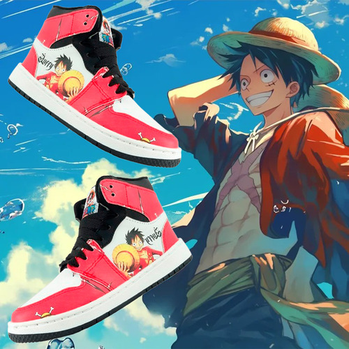 Tenis Luffy Anime One Piece Cosplay Cosido Blancos 416-n-bop