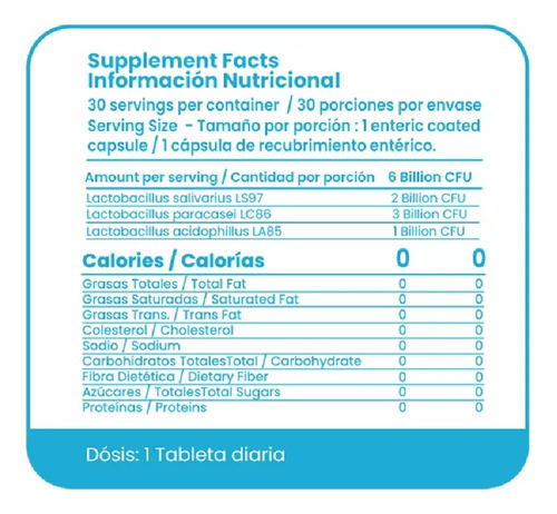 Probiótico Kaia Oral Masticable 30caps Salud Bucal Qualivits Sin Sabor
