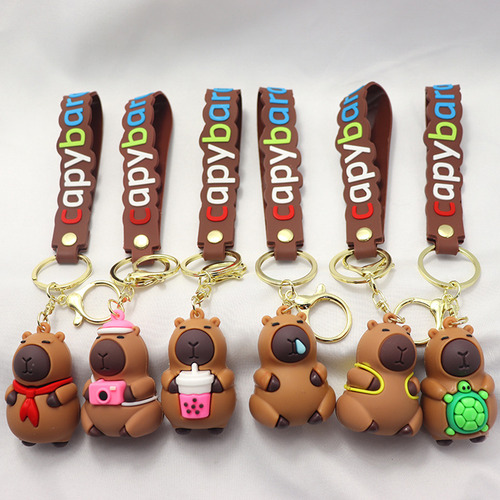6 Llaveros De Capibara Al Por Mayor, Moda Kawaii, Amistad