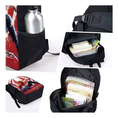 Kit de Mochilas Escolares de Marvel Spiderman - Incluye Mochila, Lonchera y Estuche para Lápices
