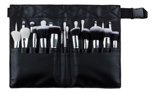 Bolsa De Maquillaje Plegable Negro Con Cepillo