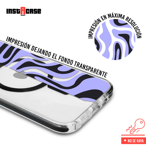 Funda Para iPhone Magsafe Para Mujer Curvas Moradas Uso Rudo