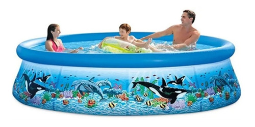 Imagen 2 de 2 de Pileta inflable redonda Intex Easy Set Ocean Reef 54904 de 366cm x 76cm 5621L multicolor