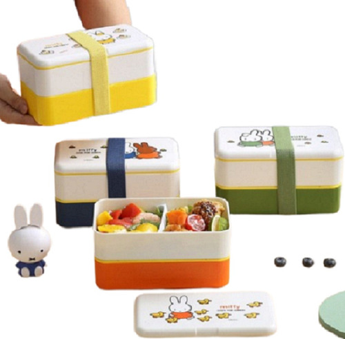 Vianda Bento Box+divisiones + Palitos Y Cuchara Miffy Bunny 