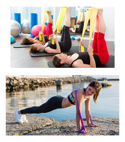 Banda Elástica Resistencia Ejercicios Musculación Yoga Gym