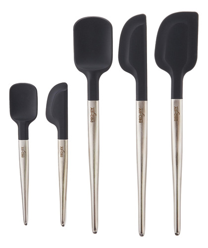 Juego De 5 Utensilios De Cocina Silicona Color Negro