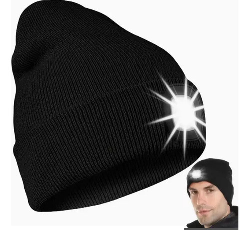 Gorra De Linterna Clásica Tejida Con Puños Con Lámpara