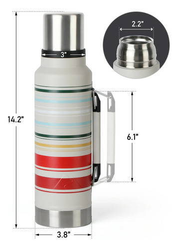 Termo Ozark Trail Botella De Agua Para Frio Y Calor 1.4 L Blanco