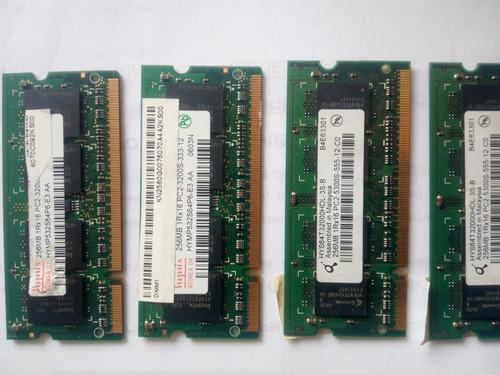 Memoria Ddr2 256 Megas Portatil Cuatro Unidades