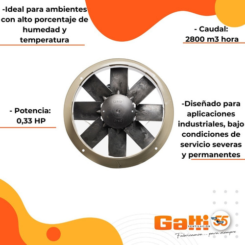 Imagen 3 de 10 de Extractor De Aire Axial Industrial 35 Cm Para Pared Gatti Ventilación