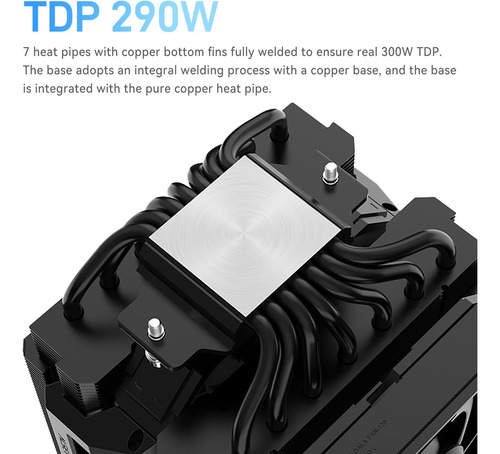 Alseye W700 Pro Cpu Cooler Dual-tower 290w Tdp Pwm 7 Tubería