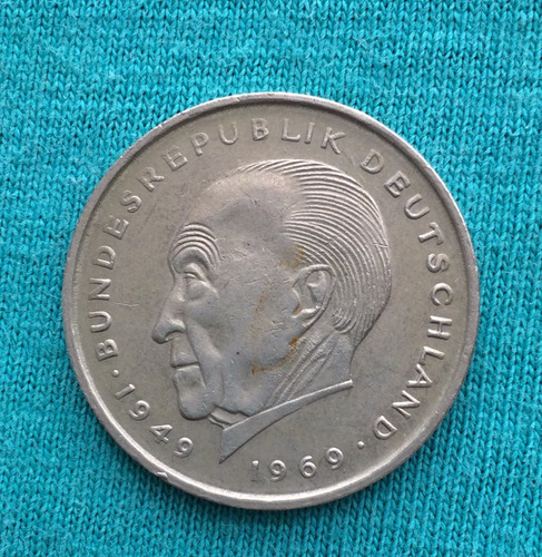 Moneda 1969 Alemania 2 Deutsche Mark Conmemorativa Heuss