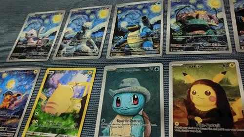 Kit 18 Cartas Pokémon C/ Pikachu With Grey Felt Hat Van Gogh