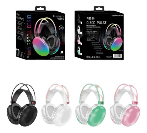 Auricular Leds Wireless V5.3 Vincha (color Negro) Color Negro
