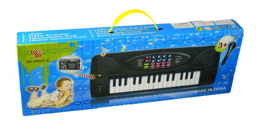 Imagen 3 de 3 de Piano Grande Con Microfono Sonidos Luces Teclado Organo Niño