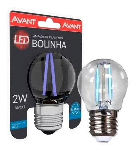 Lâmpada Led Bolinha 2w Bivolt E27 Colorida Cores Avant