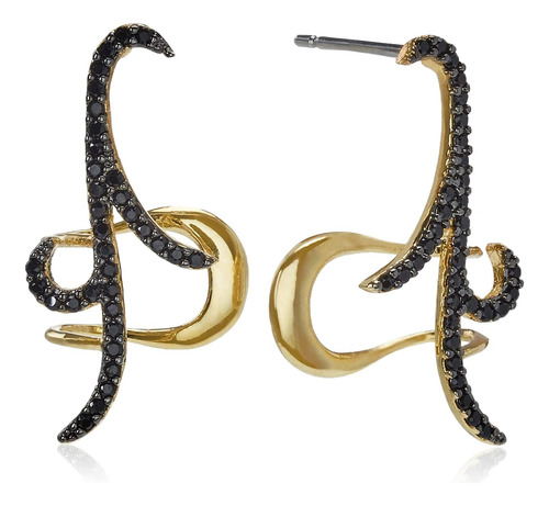 Noir Jewelry Pendientes Con Circonita Cúbica Negra Pavimenta