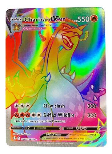 Kit 20 Cartas Pokemon Vmax Sem Repetir + Carta Charizard V