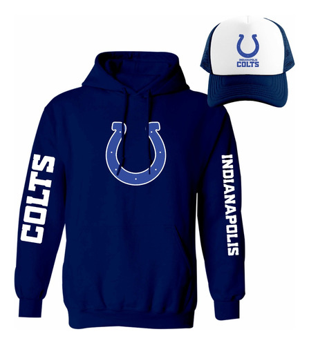 Kit De Sudadera + Gorra Sublimada Modelo Indianapolis Colts