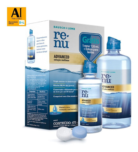 Imagem 1 de 4 de Renu Advanced Solução De Limpeza P/ Lente Contato 475 Ml