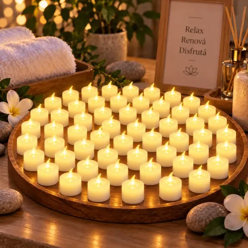 Velas Cálidas Led Con Pila X 24 Souvenir Fiesta Decoración 