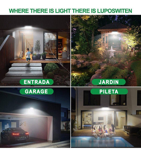 Reflector Led Solar Sensor Movimiento 118 Led Resistente