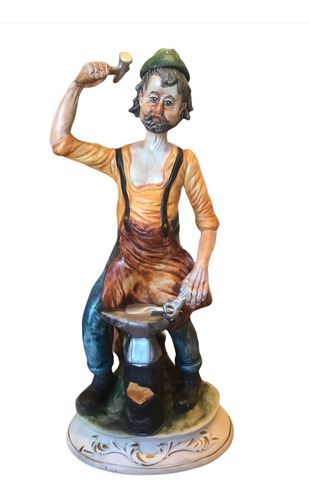 Figura Estatua Porcelana El Herrero Grande De 37cm Impecable