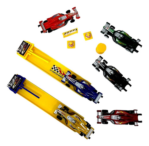 Set Formula1 - 6 Coches + 2 Disparadores Y Accesorios