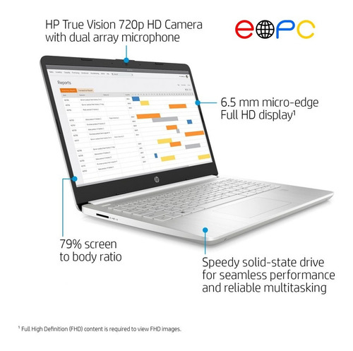 Imagen 3 de 6 de Laptop Hp 14-dq2055wm Intel I3 11va 4gb Ram 256gb Ssd W10h
