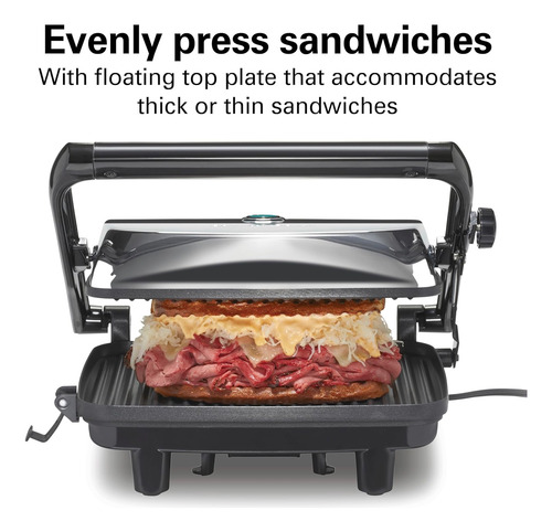 Hamilton Beach ® panini Maker Prensa Cabeza Flotante 1400w
