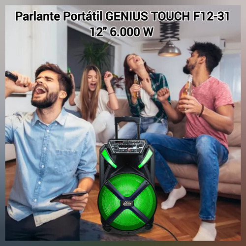 Parlante Genius Touch F12-31 Bluetooth Microfono Luces 6000w