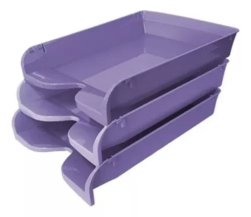 Set Organizador Escritorio + Bandeja Triple + Papelera