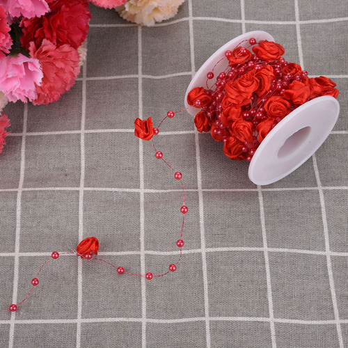 Guirnalda De Perlas Artificiales Rosas De 10 M Por Rollo