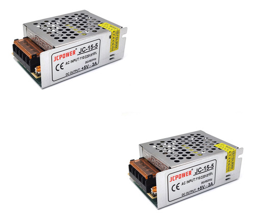 2 Pzas Fuente Conmutada De Alimentación 5v 3a 15w 110/220vca