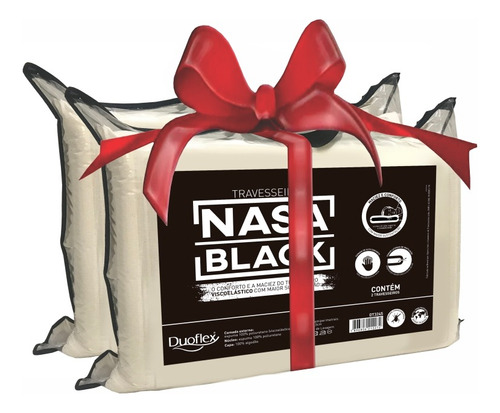 Almohada Viscoelástica Nasa Black Dt 3245 Pack X 2 Dormire