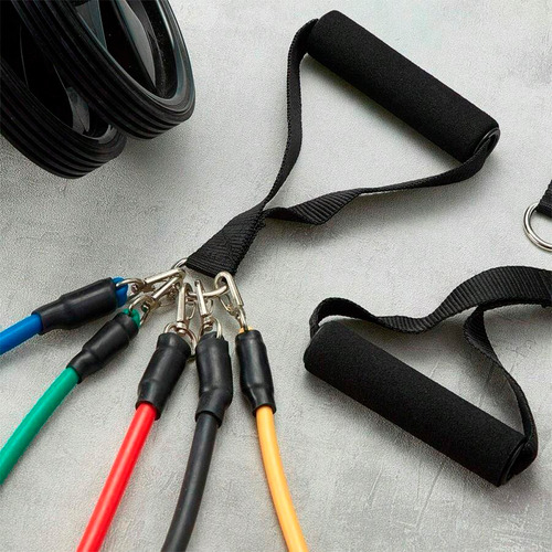 Agarre Para Banda Elástica Resistentes Color Negro Con Mosquetones - Otec