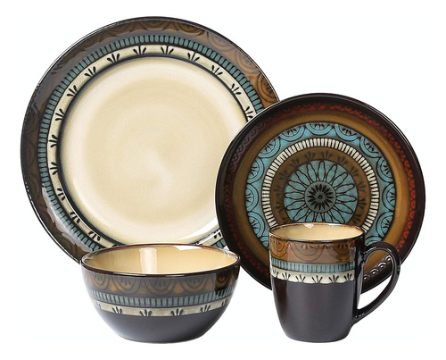 Lorren Home Trends Juego De Vajilla Esmaltada, Mezclado, Med