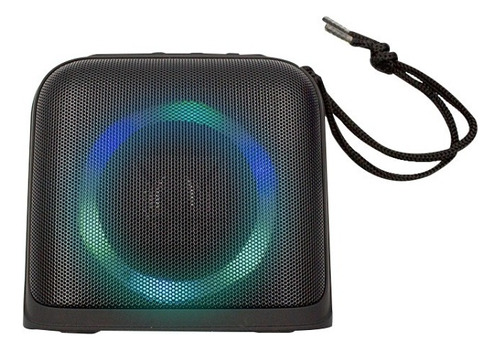 Bocina Bluetooth Radio Fm Portatil Recargable Luz Led Color Negro
