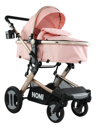 Carriola de paseo Noni IS-999-E rosa con chasis color dorado