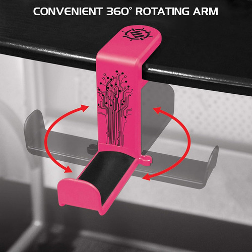 Soporte Para Auriculares Giratorio Con Clip Ajustable Rosa