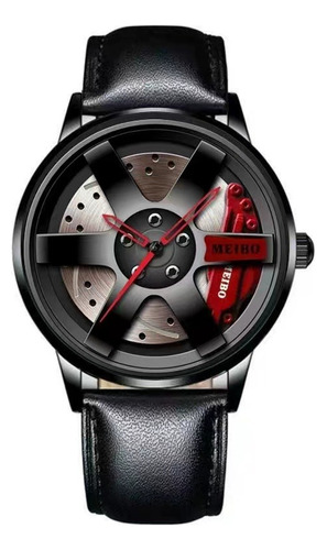 Reloj Hombre Original Moda Disco Llanta Rin Calipers Cuero 