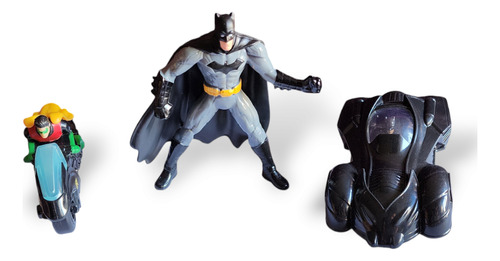Lote Muñecos Batman Robin Moto Ideal Regalo Colección (Usado)