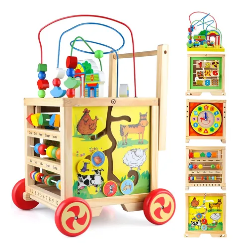 comprar Cubo De Actividades De Madera 6 En 1 Juguetes Montessori ...