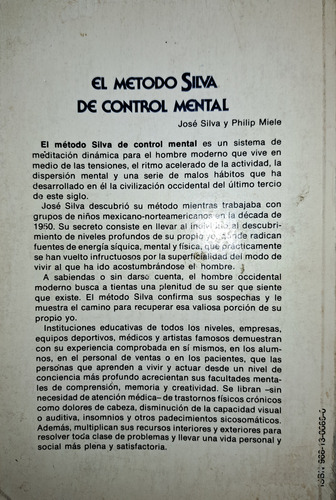 El Metodo Silva De Control Mental, José Silva, Diana, 1980 (Usado)
