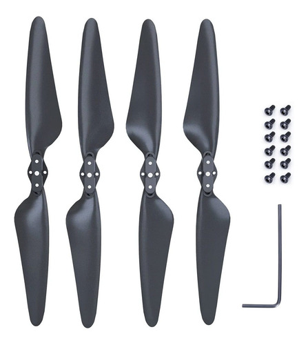 Hélice Para Drone Ruko 123456 Color Negro Pack X 4 Unidades