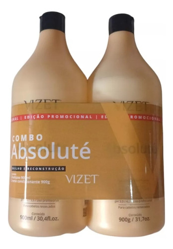 Combo Absoluté Vizet Shampoo 900ml+creme Condicionante 900g