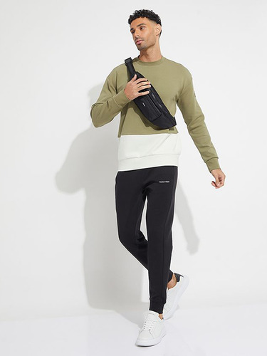 Polerón Color Block Interlock Verde Calvin Klein