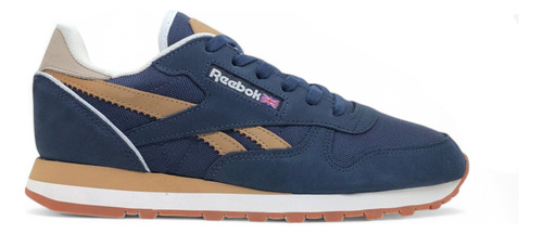 Zapatilla Reebok Hombre Classic Leather Azul Marino Marron